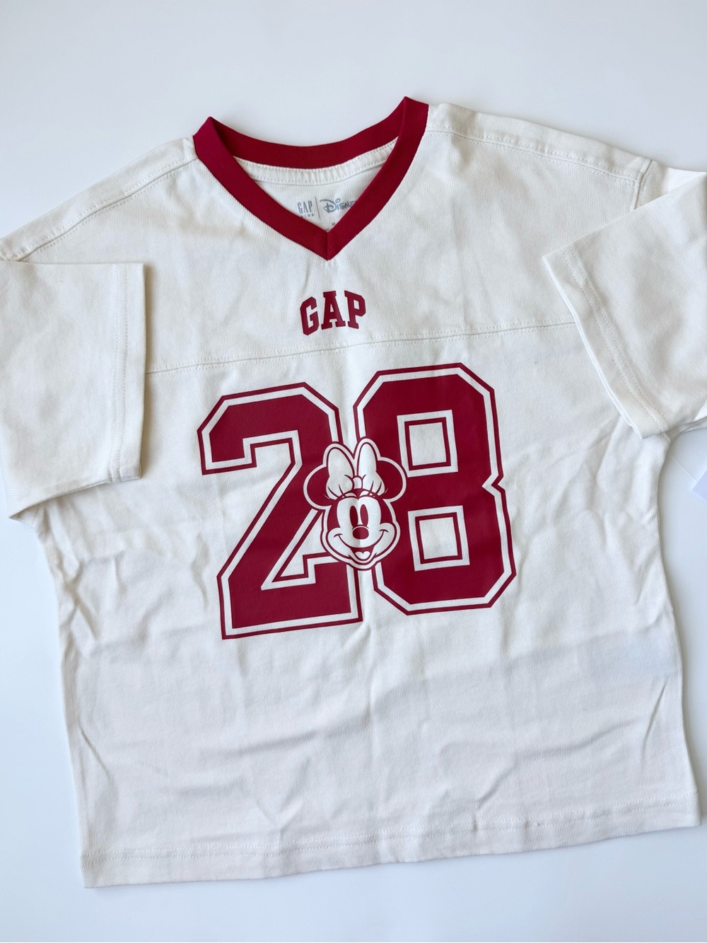 NWT GAP x Disney Kids White & Red Minnie '28' Graphic Tee
